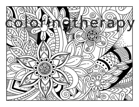 Free Adult Coloring Pages PDF to Download - Coloring Therapy | Adult ...